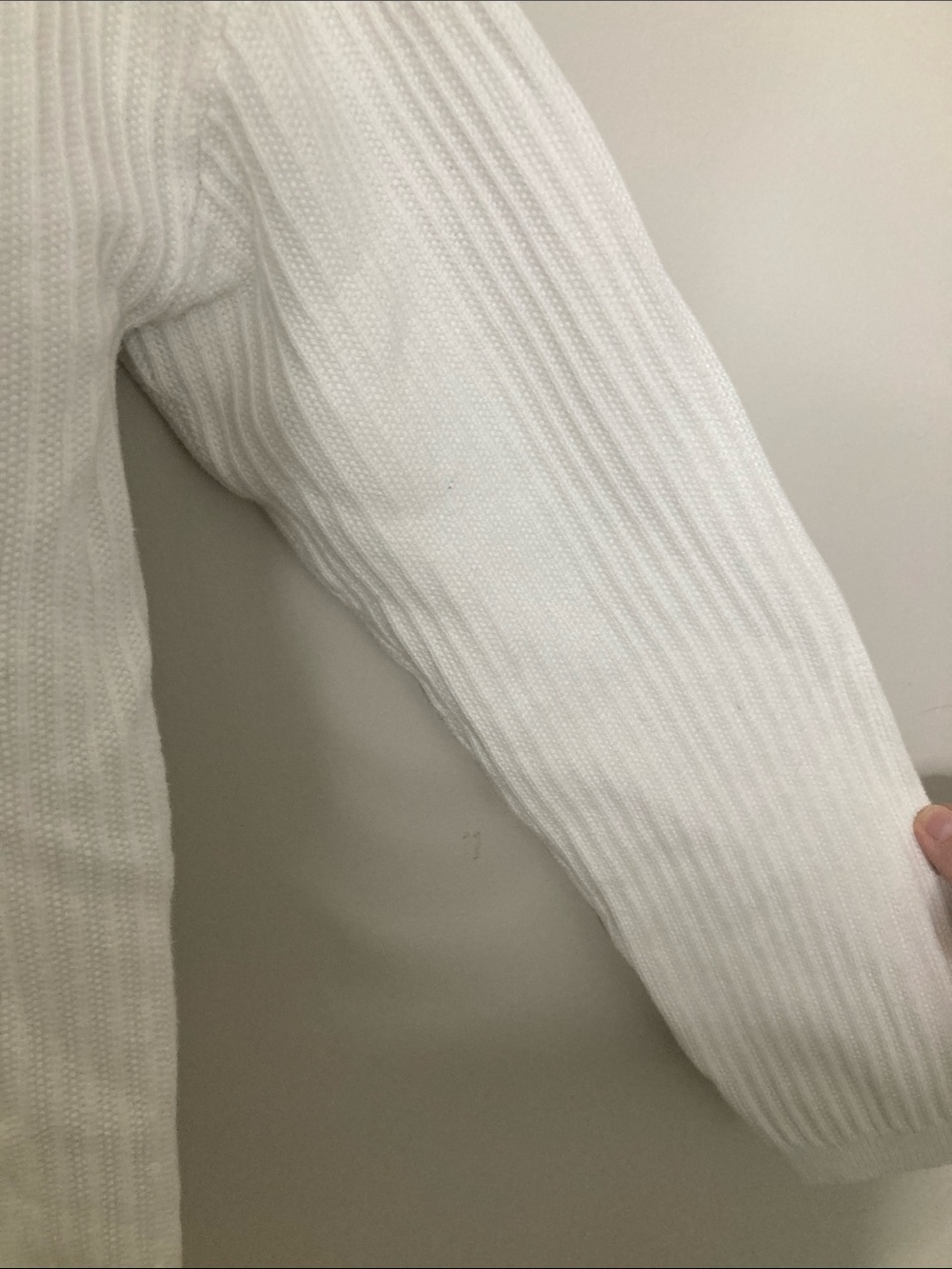 Talbots Cream Ribbed V-Neck Button Front Cardigan M - Picture 6 of 9